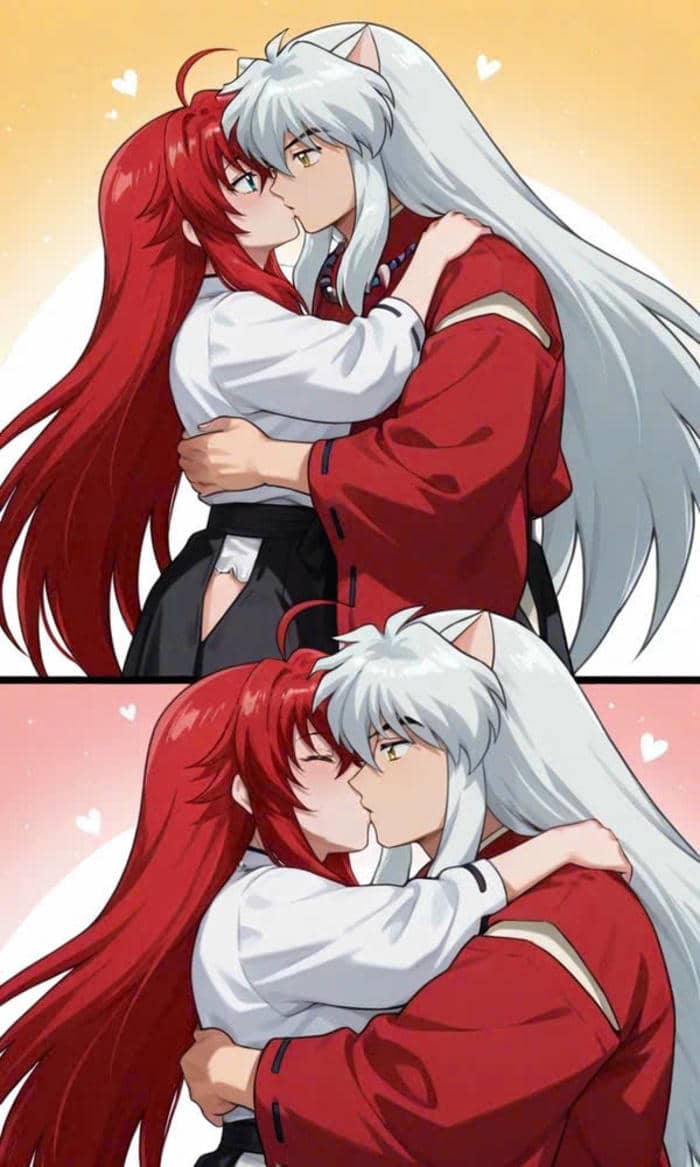 ảnh anime hôn trán