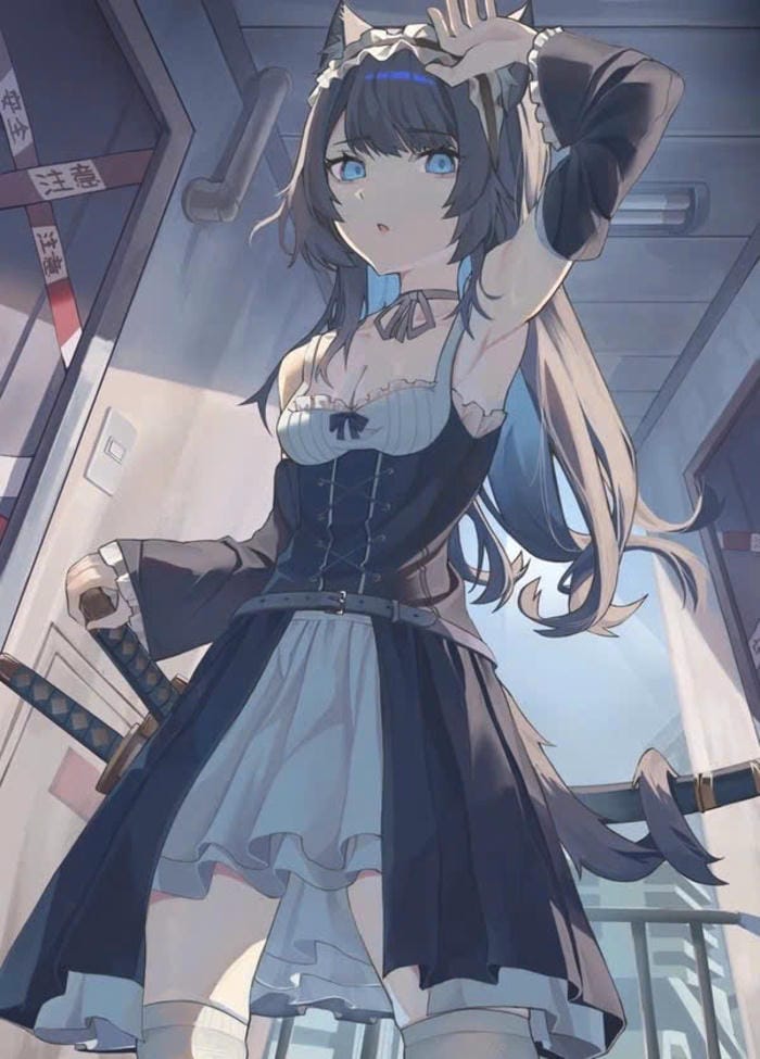 ảnh anime maid xinh xắn