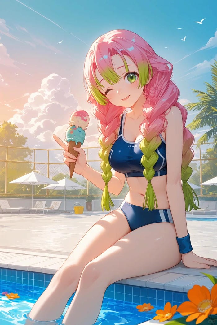 ảnh anime mùa hè chill