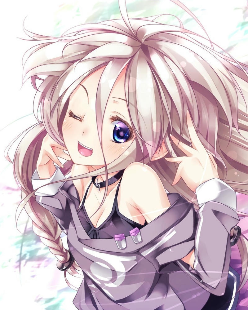 ảnh anime nữ cute nền hồng