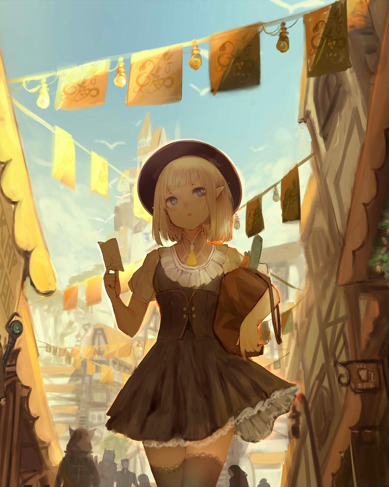 ảnh anime nữ cute tông pastel