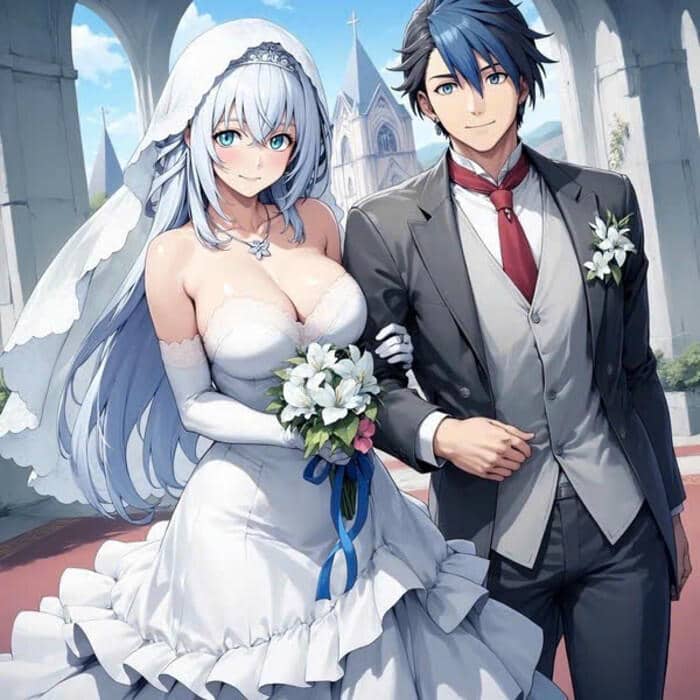 anime bride and groom