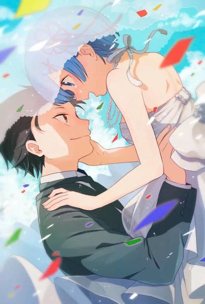 anime wedding couple
