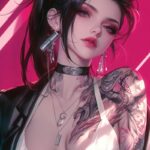 hình ảnh anime nữ ngầu nổi bật giữa khung cảnh