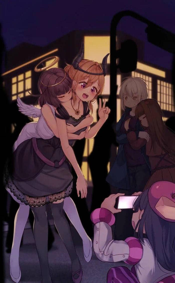 hình anime bách hợp ngoài trời