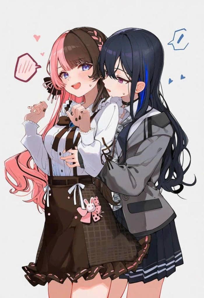 hình anime bách hợp phong cách học đường