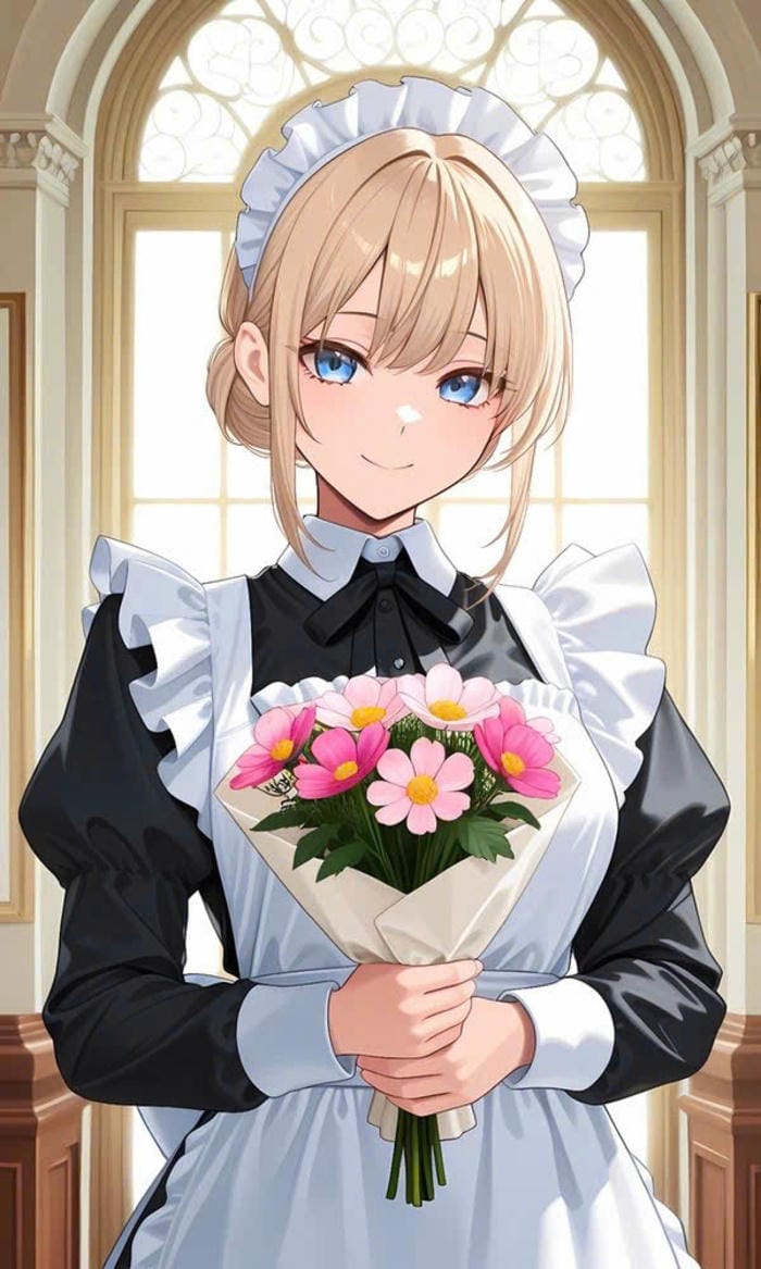 hình anime maid cosplay dễ thương