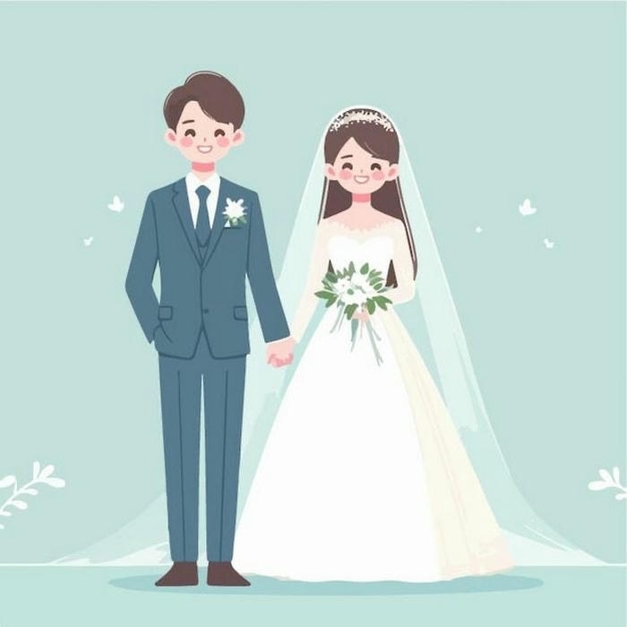 Ảnh chibi cưới thời trang dễ thương