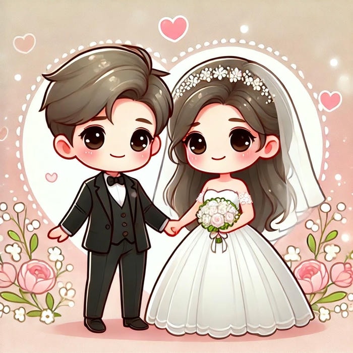 Chibi cưới dễ thương ngọt ngào