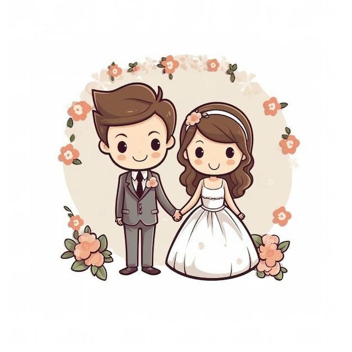 Hình chibi cưới bé xíu dễ thương