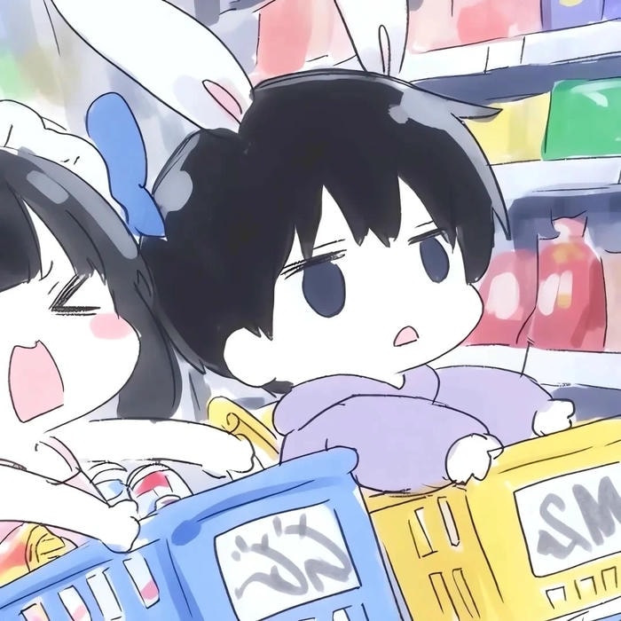 ảnh cặp đôi chibi phong cách pastel