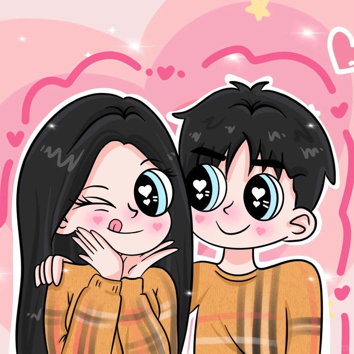 ảnh cặp đôi chibi