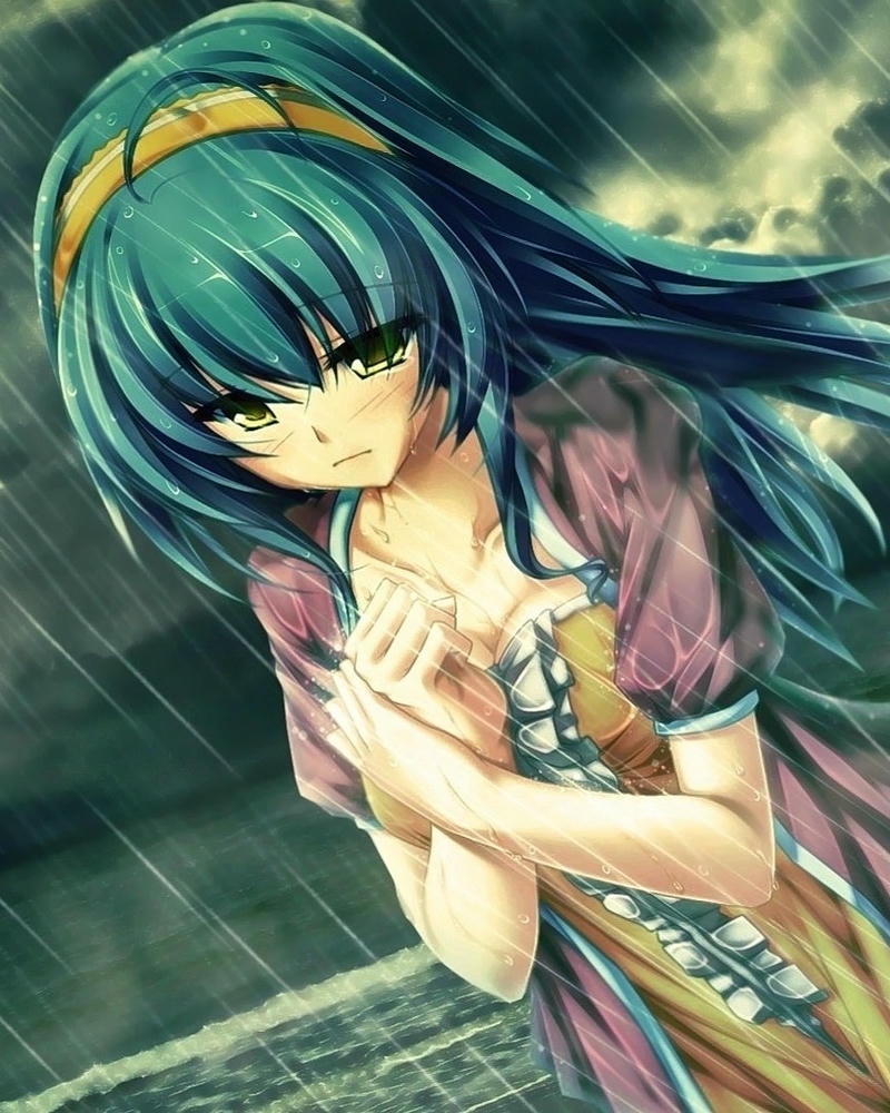 hình ảnh anime nữ buồn đơn giản