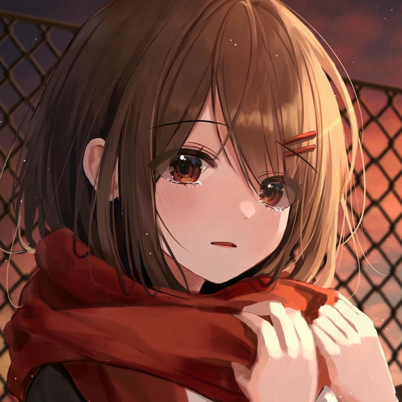 hình ảnh anime nữ buồn mưa