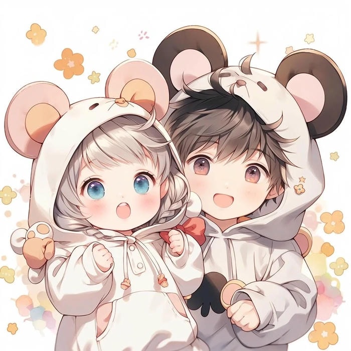 hình cặp đôi chibi đáng yêu