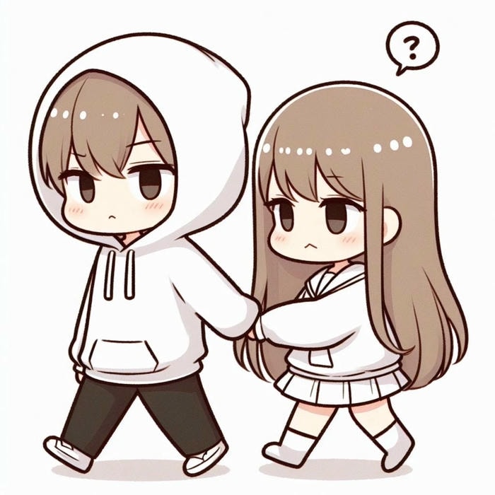 hình cặp đôi chibi máy tính