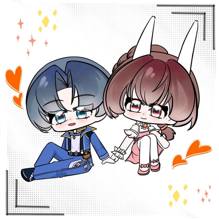 hình cặp đôi chibi vui nhộn