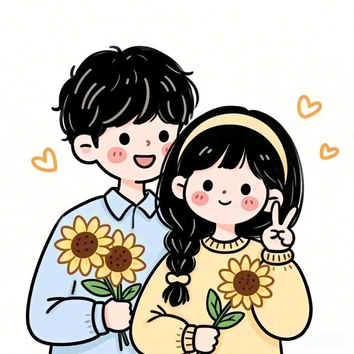 hình chibi couple tình yêu