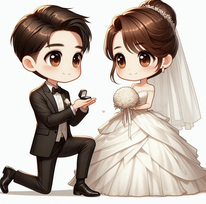 chibi cặp đôi chủ đề hạnh phúc