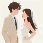 chibi cô dâu chú rể trong lễ cưới